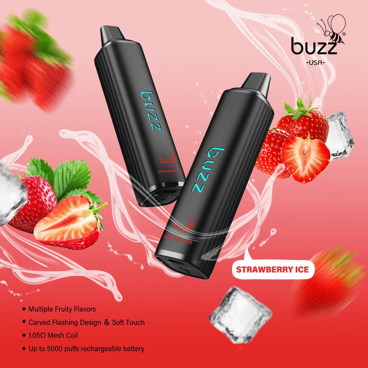 Buzz Strawberry Ice 5000pfs 50mg