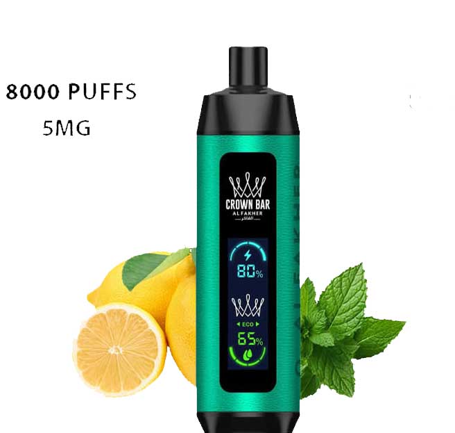 Vape-Al-Fakher-Crown-Bar-Pro-Lemon-Mint-8000-Puffs